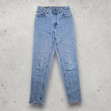 Vintage 1990s Levis 550 Womens 7 Made in USA Light Wash Blue Tapered Relaxed Fit