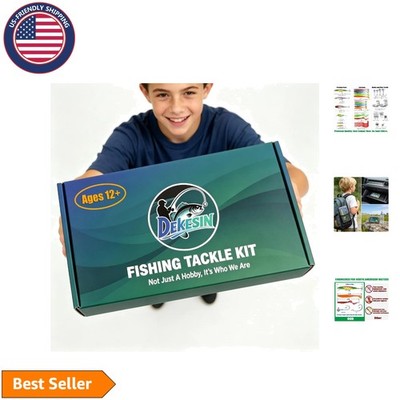 Portable 75-Piece Fishing Tackle Starter Kit with Guide - Perfect Gift for All