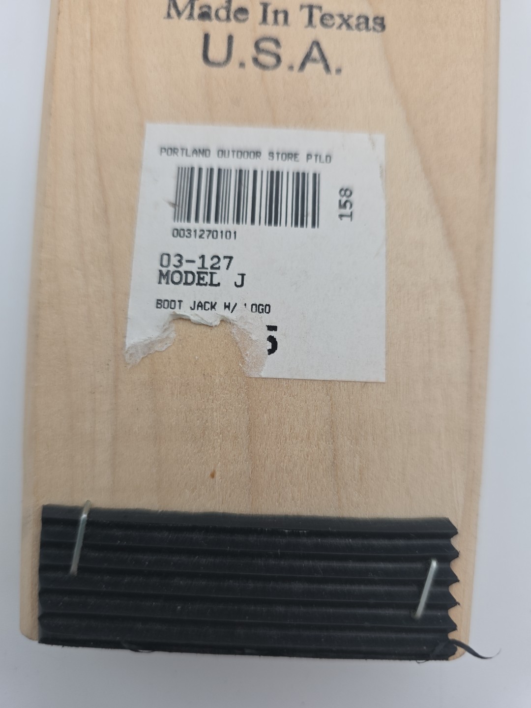 Western Outfitters Boot Jack With Logo Made In Texas Wood Leather Portland OR