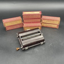 Vintage ROLMONICA Harmonica Player w/ 8 Music Rolls missing Top Crank 