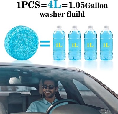 Car Windshield Washer Tablets - 100 PCS Washer Fluid Tablets Glass Cleaner Conce