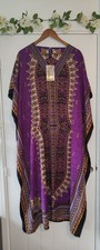 BNWT Ariana Kaftan Maxi Dress Free Size Boho Beach Cover Up Holiday Wear Uk10-18