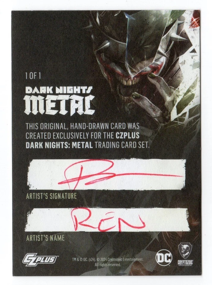 Cryptozoic CZPlus Dark Nights Metal Batman Who Laughs Sketch Ian Yoshio Roberts - Image 2 of 3