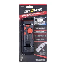 Life Gear LG38-60675-RED Plastic 30 Lumens Red LED Crank Radio/Flashlight