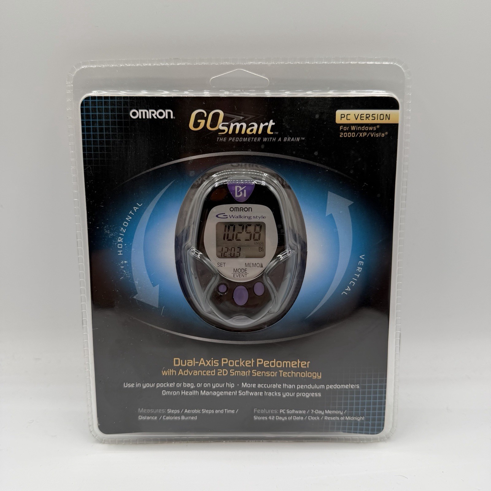 NEW Omron GOsmart HJ-720ITC Dual-Axis Pedometer Sealed 2D Smart Sensor Steps