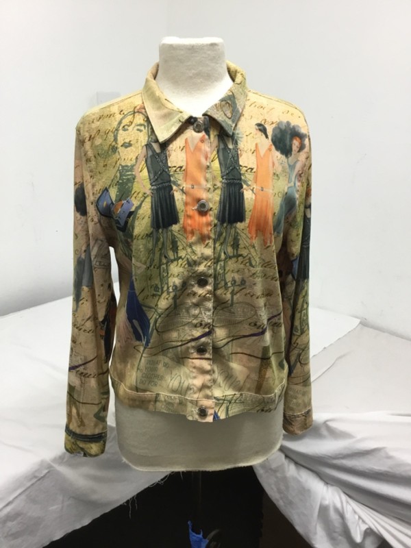Impulse California, Roaring 20s, Art-to-Wear, Flapper Girl Jacket, Sz L, (SR768)