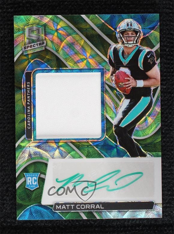 2022 Spectra Neon Green Prizm 7/35 Matt Corral #228 RPA Rookie Patch Auto RC 3d7