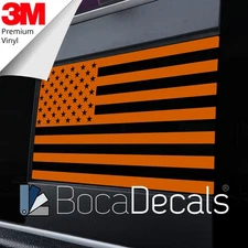 BocaDecals Rear Middle Window American Flag Decal 2009-2025 Dodge RAM (Orange)