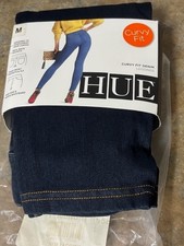 Women's HUE Midnight blue curvy denim leggings size 02 med NEW in packaging