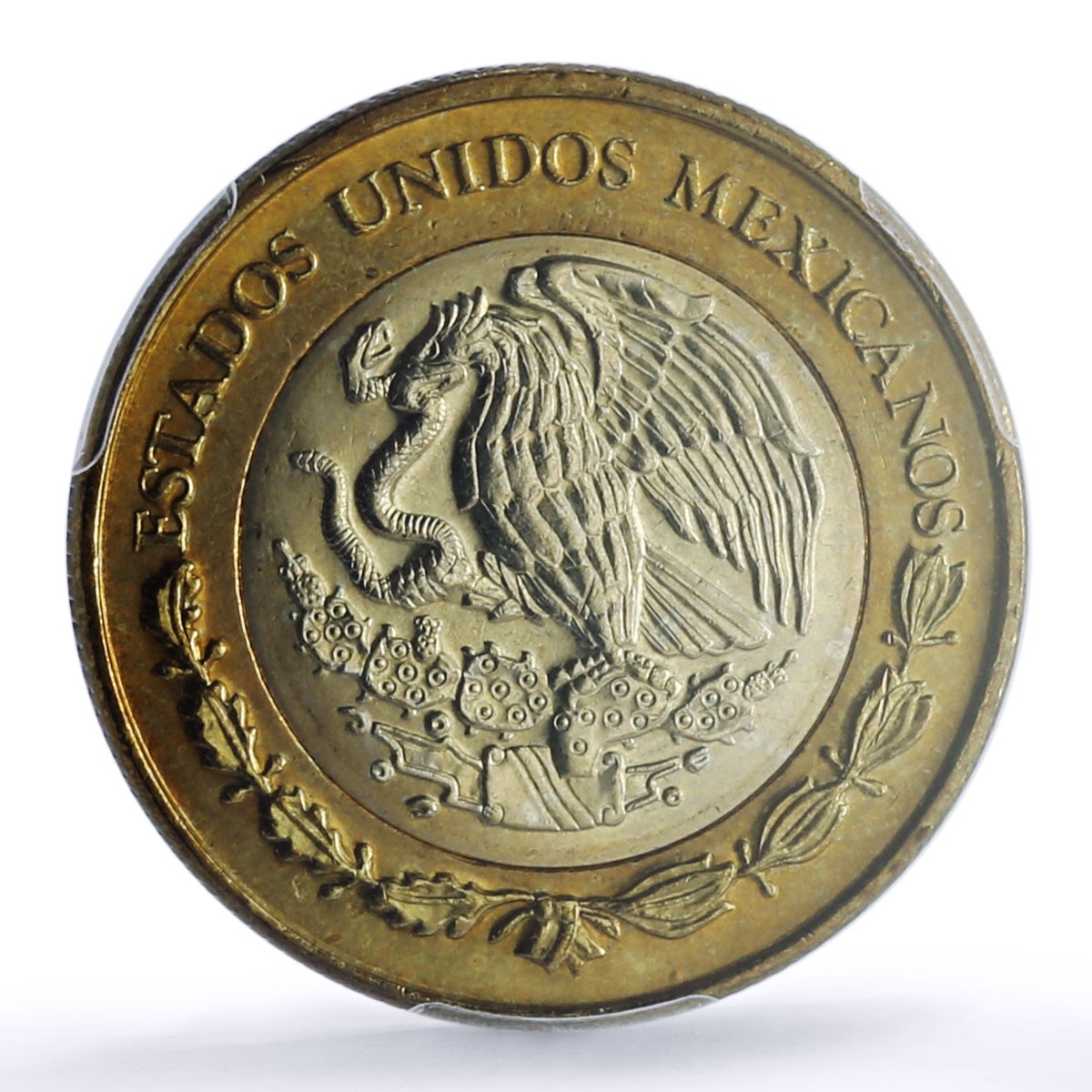 Mexico 10 pesos Aztec Rev. Normal Denticles KM-616 MS 66 PCGS