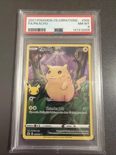 2021-POKEMON-CELEBRATIONS-FA/ PIKACHU- PSA GRADED NM-MT 8