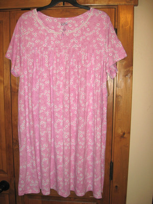 Croft & Barrow Cotton Blend PInk Floral Nightgown ~ Plus Size  2X ~  NWT