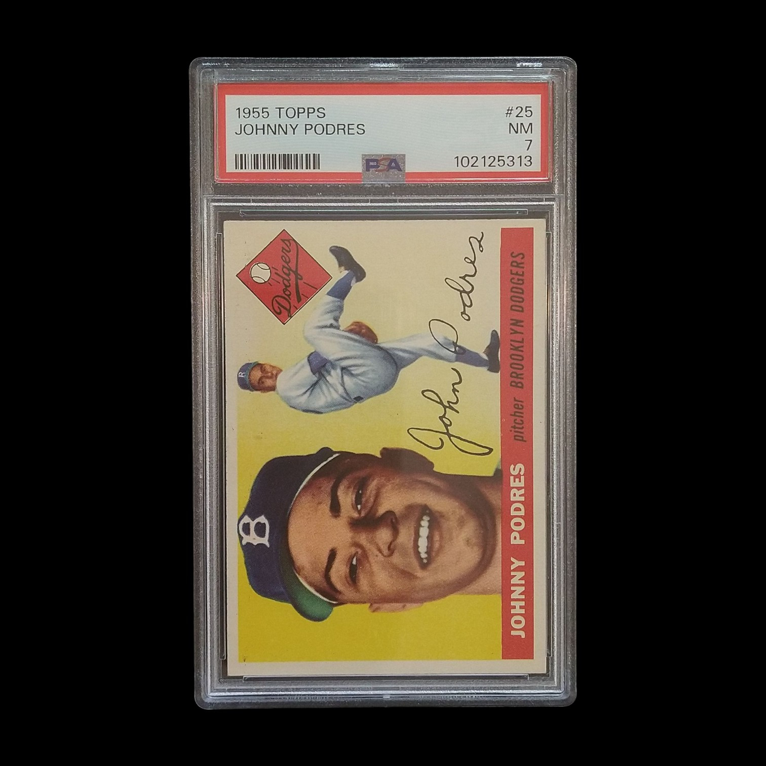 1955 Topps Johnny Podres #25 PSA 7