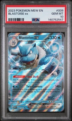2023 POKEMON MEW EN-151 #009 BLASTOISE EX PSA 10