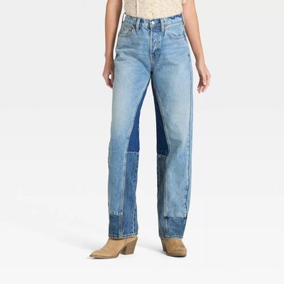 Women Mid-Rise 90 Baggy Patchwork Jeans - Universal Thread
