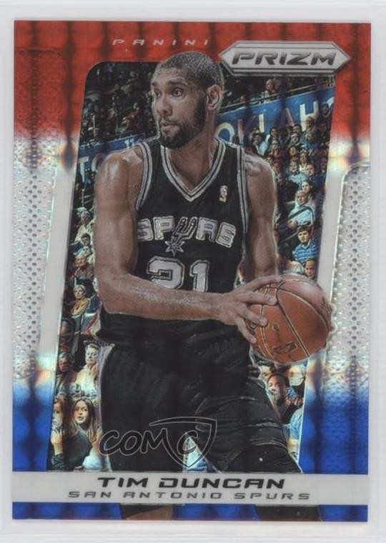 2013-14 Panini Prizm Red White & Blue Mosaic Prizm Tim Duncan #80 HOF 2zu