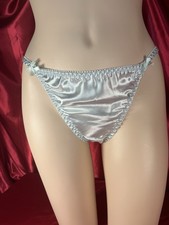 Baby Blue Satin String Bikini Panties Size 5