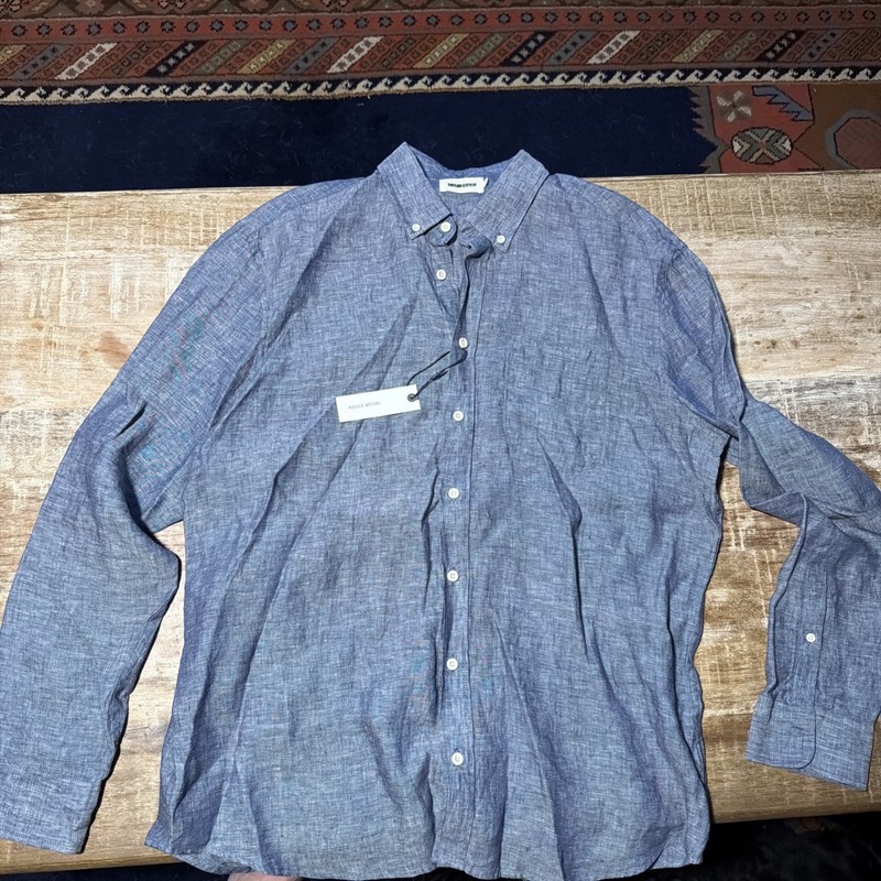 Taylor Stitch The Jack  44 NEW Pacific Linen Cotton Long Sleeve Chambray 
