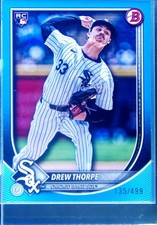 2025 Bowman Drew Thorpe RC Sky Blue /499 #8 Sox