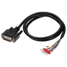 15 Pin 26AWG DB15 Male to Bare Wire Open End with Wiring Terminals, 3.3 ft