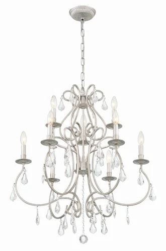 Crystorama Ashton 25 1/2"W Olde Silver 9-Light Chandelier - Picture 5 of 10