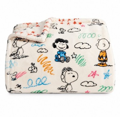 Peanuts Snoopy Plush Throw Blanket 60x72 Soft Officially Licensed New Sealed