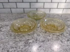 Federal Glass Bowls, Set Of 3, Madrid Pattern, Amber Depression Glass, Vintage