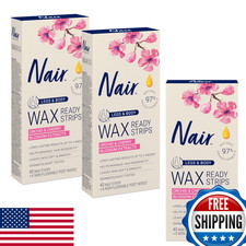 Nair Hair Remover Wax Ready Strips For Legs Body No Mess Waxing Kit For Hair