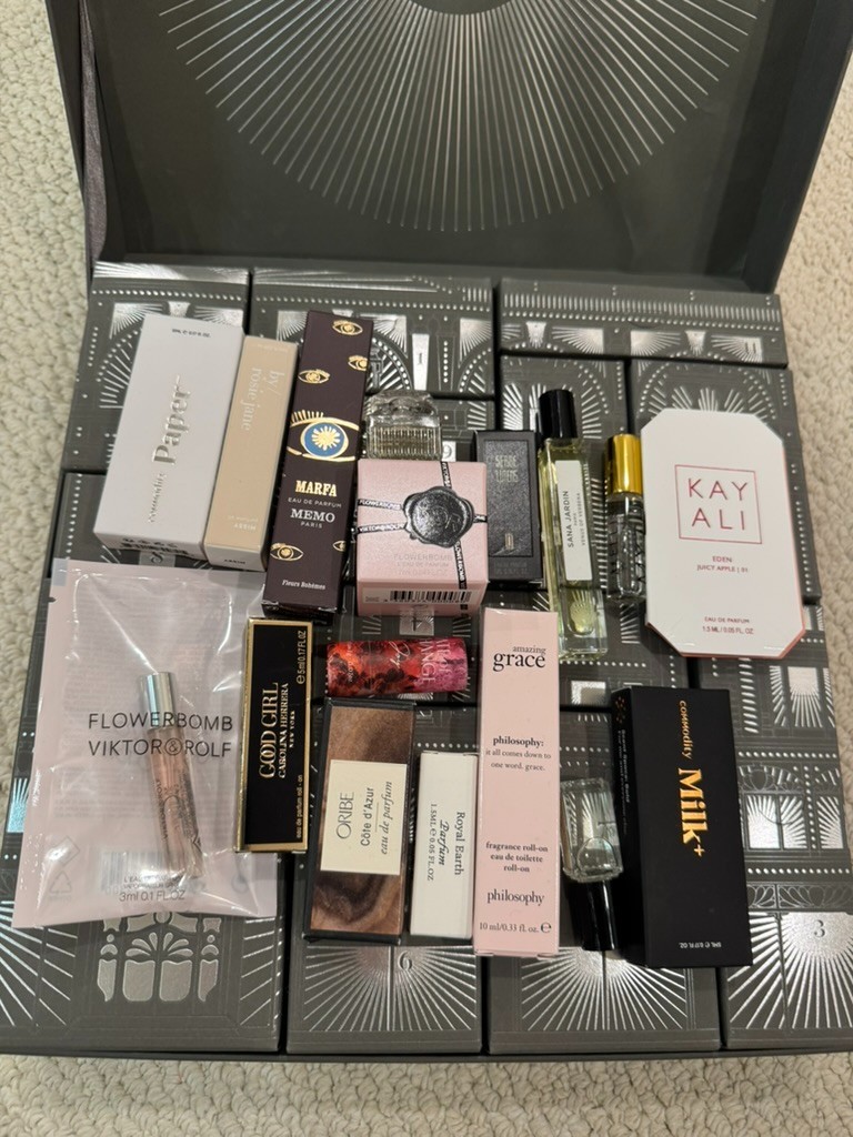 17 pc Harrods London Advent Perfume Calendar REFILLED Philosophy MEMO