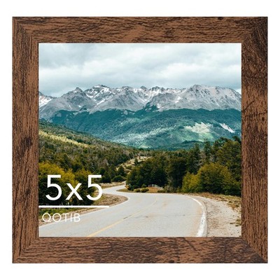 QOTIB 5x5 Picture Frame Deep Brown for Wall Hanging or Tabletop, Wood 5 x 5 F...