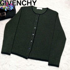 USED GIVENCHY 4G LOGO ALL-OVER KNIT CARDIGAN, MADE IN ITALY GOOD M-788A