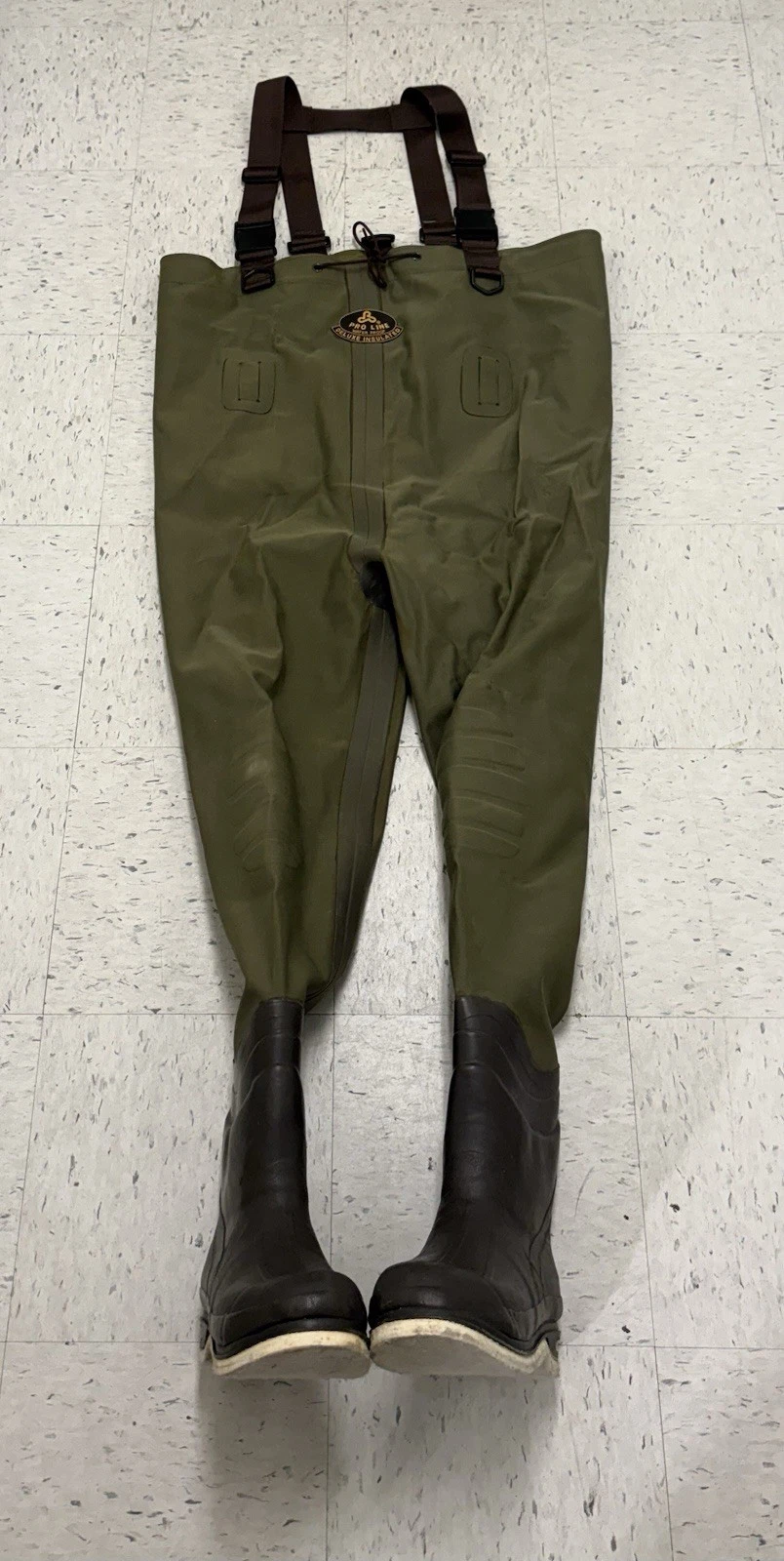 Pro Line Water Proof Deluxe Insulated Chest High Water Waders, Felt Outersole