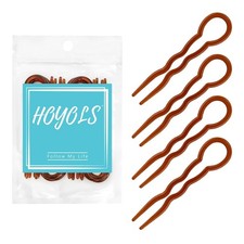 12 PCS Brown French Hair Pins, 3.5 Inch, U Shaped, Hair Sticks, Chignon, Buns