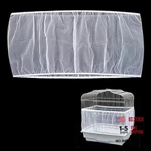 Soft Airy Bird Cage Net Cover, Bird Cage Seed Catcher, Skirt Guard White, L