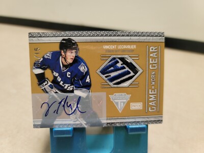2011-12 Panini Titanium Game Worn Gear Patch AUTO /15 Vincent Lecavalier READ