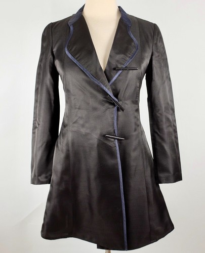 Giorgio Armani Black Label jacket 42 US 6 jacket black long length silk