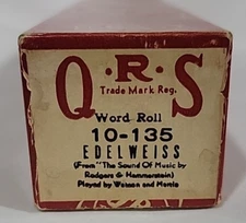 Vintage QRS #10-135 Edelweiss Player Piano Music Roll Word Roll Sound of Music