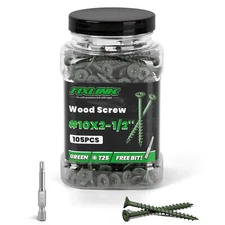 Wood Screws 2-1/2 Inch #10 x 2-1/2" 105 PCS Epoxy Coated Rust Resistant
