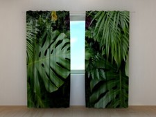 Photo curtain tropical tree leaves, curtain with motif, photo print, curtain to measure