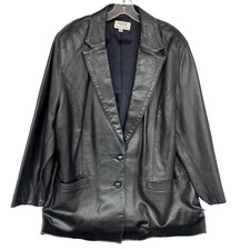 Saks Fifth Avenue Salon Z Women's Size 24 Soft Glove Leather Coat 3/4 Length