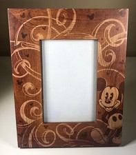 Disney Mickey Mouse WOODEN PHOTO FRAME 4x6" Authentic Original Park Item