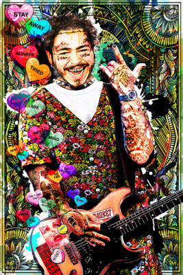 Post Malone Art, Canvas Painting Print