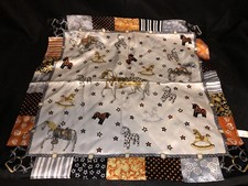 Italian Silk Scarf Horses and Stars Made In Italy