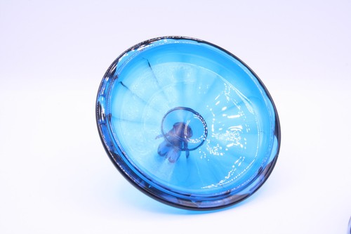 Viking Epic Diamond Steeple Covered Candy Dish Bluenique Vintage MCM - Picture 6 of 9