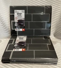 Smart Tiles Metro Grigio 11.56 in x 8.38 in . Vinyl Peel/ Stick Tile 6 packs