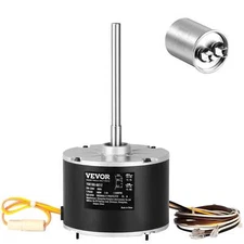 Condenser Fan Motor 1/4 HP 1100 RPM 208-230V Reversible Replacement w/ Capacitor