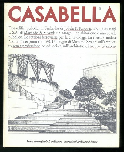 Architettura Casabella n. 606 novembre 1993 Direttore Gregotti - 第 1/1 張圖片
