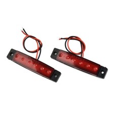 2pcs 6-led Red Sealed Turn Stopping Stop Tail Light For Truck Trailer Rv Boat Ne