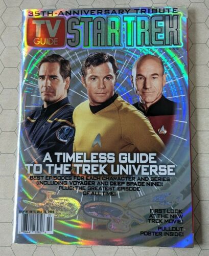 Star Trek 35th Anniversary TV Guide z wysuwanym plakatem Holofoil Cover lipiec 2002  - Zdjęcie 1 z 11