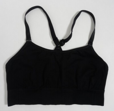 Champion Racerback Seamless Sports Bra Women's Size S Black Running Active  NWOT